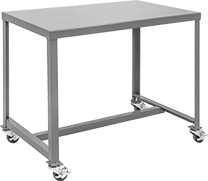 Image of Product. Front orientation. Tables. Steel Tables, Style B, Rolling.