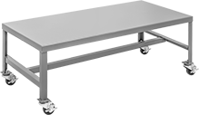 Image of Product. Front orientation. Tables. Low-Profile Steel Tables, Style B, Rolling.