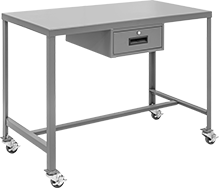 Image of Product. Front orientation. Tables. Steel Tables, Style D, Rolling.