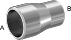 Image of Product. Front orientation. Contains Annotated. Pipe and Fittings. Low-Pressure Aluminum Butt-Weld Pipe Fittings, Straight Reducers, Butt Weld × Butt Weld.