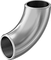 Image of Product. Front orientation. Pipe and Fittings. Low-Pressure Aluminum Butt-Weld Pipe Fittings, 90° Elbow Connectors, Butt Weld.