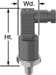 Image of Product. Front orientation. Contains Annotated. Pressure and Vacuum Transmitters. Pressure and Vacuum Transmitters, DIN C Connection.