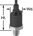Image of Product. Front orientation. Contains Annotated. Pressure and Vacuum Transmitters. Pressure and Vacuum Transmitters, Wire Lead Connection.