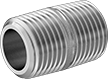 Image of Product. Male. Front orientation. Pipe and Fittings. Thick-Wall Stainless Steel Threaded Pipe Nipples and Pipe, Pipe—Fully Threaded, Male, Threaded Fitting Connection.