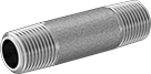 Image of Product. Male. Front orientation. Pipe and Fittings. Thick-Wall Stainless Steel Threaded Pipe Nipples and Pipe, Pipe—Threaded on Both Ends, Male, Threaded Fitting Connection.