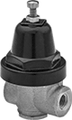 Image of Product. Valves with Buna-N Diaphragm. Front orientation. Pressure-Regulating Valves. Pressure-Regulating Valves for Water, Oil, Air, and Inert Gas, Female Inlet, Buna-N Diaphragm, Brass Body.