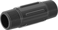 Image of Product. Front orientation. Pipe and Fittings. UV-Resistant Polypropylene Pipe Fittings for Chemicals, Straight Connectors, Threaded Fitting Connection, Male, Round Body.