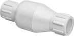 Image of Product. Front orientation. Check Valves. Socket-Connect Check Valves for Drinking Water, PVC Body—Spring-Loaded Piston.