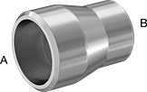 Image of Product. Front orientation. Contains Annotated. Pipe and Fittings. High-Pressure Aluminum Butt-Weld Pipe Fittings, Straight Reducers, Butt Weld × Butt Weld.