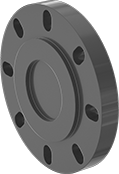 Image of Product. Raised Flanged Connection (Front). Front orientation. Pipe and Fittings. UV-Resistant Polypropylene Pipe Flanges for Chemicals, Blind Flanges, Flanged, Raised.