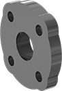 Image of Product. Flat Surface on Back. Back orientation. Pipe and Fittings. UV-Resistant Polypropylene Pipe Flanges for Chemicals, Flanges, Flanged Fitting Connection, Threaded Fitting Connection, Female, Flat Surface.