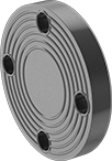 Image of Product. Flat Flanged Connection (Front). Front orientation. Pipe and Fittings. UV-Resistant Polypropylene Pipe Flanges for Chemicals, Blind Flanges, Flanged, Flat.