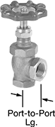 Image of Product. Front orientation. Contains Annotated. Flow-Adjustment Valves. Low-Pressure Threaded Flow-Adjustment Valves, Bronze Body—90° Elbow.