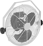 Image of Product. Shown with Mounting Bracket. Front orientation. Fans. Workstation Fans.