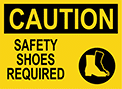 Image of Product. Front orientation. Signs. High-Traffic Projected Signs, Caution—Safety Shoes Required (English).
