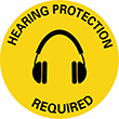 Image of Product. Front orientation. Signs. High-Traffic Projected Signs, Hearing Protection Required with Hearing Protection Required Symbol (English).