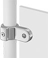 Image of ProductInUse. Front orientation. Slip-On Framing and Fittings. Aluminum Slip-On Framing and Fittings, Panel Hanging Brackets, 1 Mounting Hole.