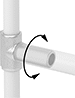 Image of ProductInUse. Front orientation. Contains Annotated. Slip-On Framing and Fittings. Aluminum Slip-On Framing and Fittings, Through-Hole Connectors, Swiveling Tee.