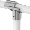 Image of ProductInUse. Easy Install Clamp On Tee. Front orientation. Slip-On Framing and Fittings. Aluminum Slip-On Framing and Fittings, Through-Hole Connectors, Easy Install Tee, Clamp-On Slip-On Fitting.