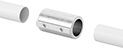 Image of ProductInUse. Front orientation. Exploded view. Slip-On Framing and Fittings. Aluminum Slip-On Framing and Fittings, Connectors, Straight.