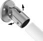 Image of ProductInUse. Front orientation. Exploded view. Contains Annotated. Slip-On Framing and Fittings. Aluminum Slip-On Framing and Fittings, Rail Mounts, Round Adjustable Angle.