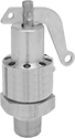 Image of Product. Valve With Test Lever. Front orientation. Pressure-Relief Valves. ASME-Code Fast-Acting Pressure-Relief Valves for Air and Inert Gas, Male Inlet, Brass Body, Lever.