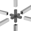 Image of ProductInUse. Front orientation. Exploded view. Standard. Six-Way Cross.