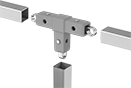 Image of ProductInUse. Front orientation. Exploded view. Quick Release. Tee.