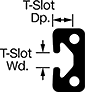 Image of Attribute. Solid Construction. Front orientation. Contains Annotated. Solid. Low Profile One Slot, Single Rail.