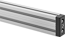 Image of ProductInUse. Front orientation. T-Slotted Framing and Fittings. Caps for T-Slotted Framing, Mounting Plate End Caps for Double Rails.