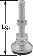 Image of Product. Antislip. Front orientation. Contains Annotated. T-Slotted Framing and Fittings. Feet for T-Slotted Framing, Leveling Mounts, For Single Rails, Antislip.
