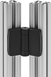 Image of ProductInUse. Front orientation. T-Slotted Framing and Fittings. Hinges for T-Slotted Framing, Friction Hinges, Rail-to-Rail.
