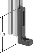 Image of ProductInUse. Front orientation. Contains Annotated. T-Slotted Framing and Fittings. Feet for T-Slotted Framing, Adjustable-Height Feet.