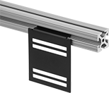 Image of ProductInUse. Front orientation. T-Slotted Framing and Fittings. Mounting Plates for T-Slotted Framing, Snap-In Mounting Plates.