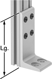 Image of ProductInUse. Front orientation. Contains Annotated. T-Slotted Framing and Fittings. Feet for T-Slotted Framing, Fixed-Height Feet, For Double and Quad Rails.