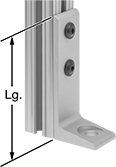 Image of ProductInUse. Front orientation. Contains Annotated. T-Slotted Framing and Fittings. Feet for T-Slotted Framing, Fixed-Height Feet, For Single Rails.