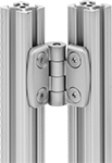Image of ProductInUse. Front orientation. T-Slotted Framing and Fittings. Hinges for T-Slotted Framing, Hinges, Rail-to-Rail.