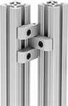 Image of ProductInUse. For Left or Right Swinging Doors. Front orientation. Right-Side Door Mount. Hinges for T-Slotted Framing, Lift-Off Hinges, 3 Leaves.