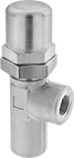Image of Product. Brass. Front orientation. Pressure-Relief Valves. Easy-Adjust Hydraulic Pressure-Relief Valves, Brass Body.