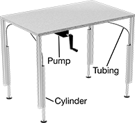 Image of Product. Front orientation. Contains Annotated. T-Slotted Framing and Fittings. Hydraulic Lift Kits for T-Slotted Framing, Hydraulic Lift Kits.