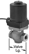 Image of Product. Front orientation. Contains Annotated. Solenoid On/Off Valves. Solenoid On/Off Valves for Cryogenic Liquids, Bronze Body with Wire Lead Connection.