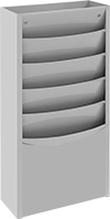Image of Product. Style D (5 Compartments Shown). Front orientation. File Holders. File Holders, Style D.
