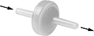 Image of Product. Unthreaded Male Inlet x Unthreaded Male Outlet. Front orientation. Contains Annotated. Diaphragm Check Valve. High-Cycling Check Valves, Unthreaded Fitting Connection, Male.