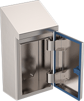 Image of Product. Front orientation. Electrical Enclosures. Sanitary Enclosures, Hinged Cover.