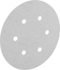 Image of Product. For Six-Hole Vacuum Sanders. Front orientation. For 6 Vacuum Holes. Hook and Loop Vacuum Sanding Discs.