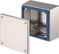 Image of Product. Front orientation. Electrical Enclosures. Sanitary Enclosures, Lift-Off Cover.