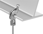 Image of ProductInUse. Front orientation. Beam Clamps. Sloped Beam Clamps for Threaded Rods.