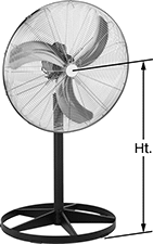 Image of Product. Front orientation. Contains Annotated. Fans. High-Temperature Pedestal Fans.
