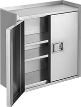 Image of Product. Style A. Front orientation. Cabinets. Harsh Environment Wall-Mount Shelf Cabinets, Stationary, Assembled, Style A.