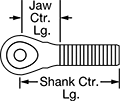 Image of Attribute. Side1 orientation. Contains Annotated. Externally Threaded Clevis Rod Ends.